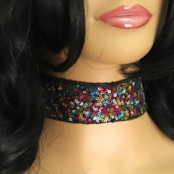 Multi Color Choker Adjustable Brilliant Colors Chokers (#61) - Picture 3 of 11